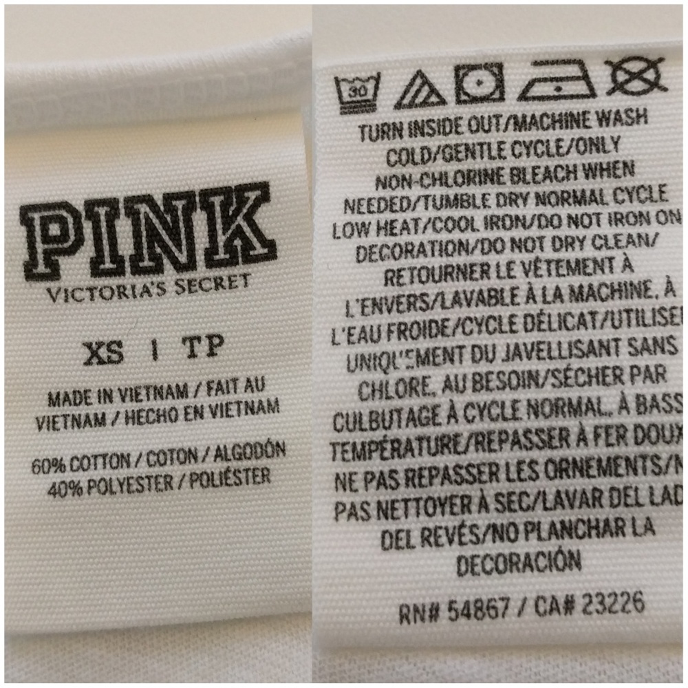 VS PINK Clear Sequined American Flag Size 2 white racerback tank top - Picture 7 of 8